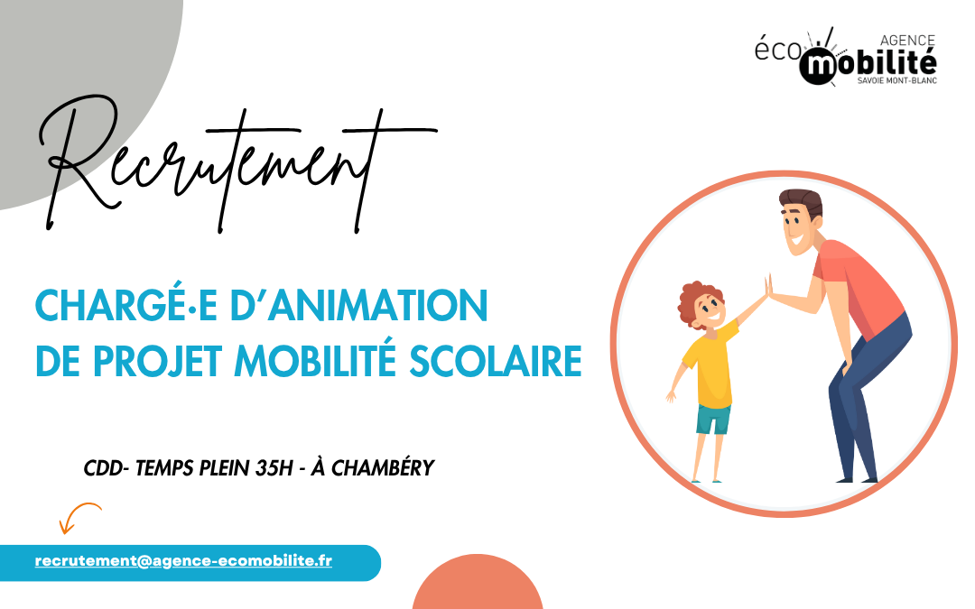 [CDD remplacement] – Un.(e) chargé.e d’animation mobilité scolaire